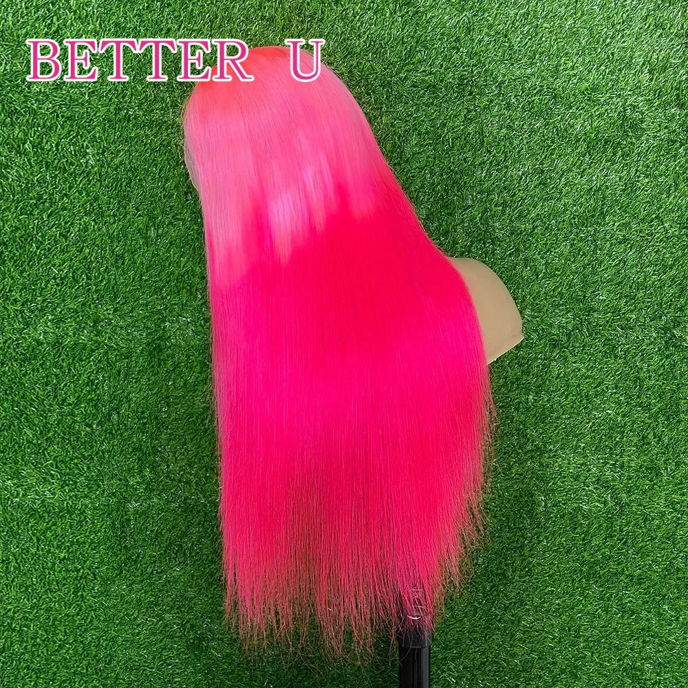 أومبير الوردي الملونة 13x6 الدانتيل الجبهة خصلات الشعر المستعار الإنسان للنساء قبل نتف البرازيلي الجسم موجة 13x4 الدانتيل الشفاف شعر مستعار أمامي #2