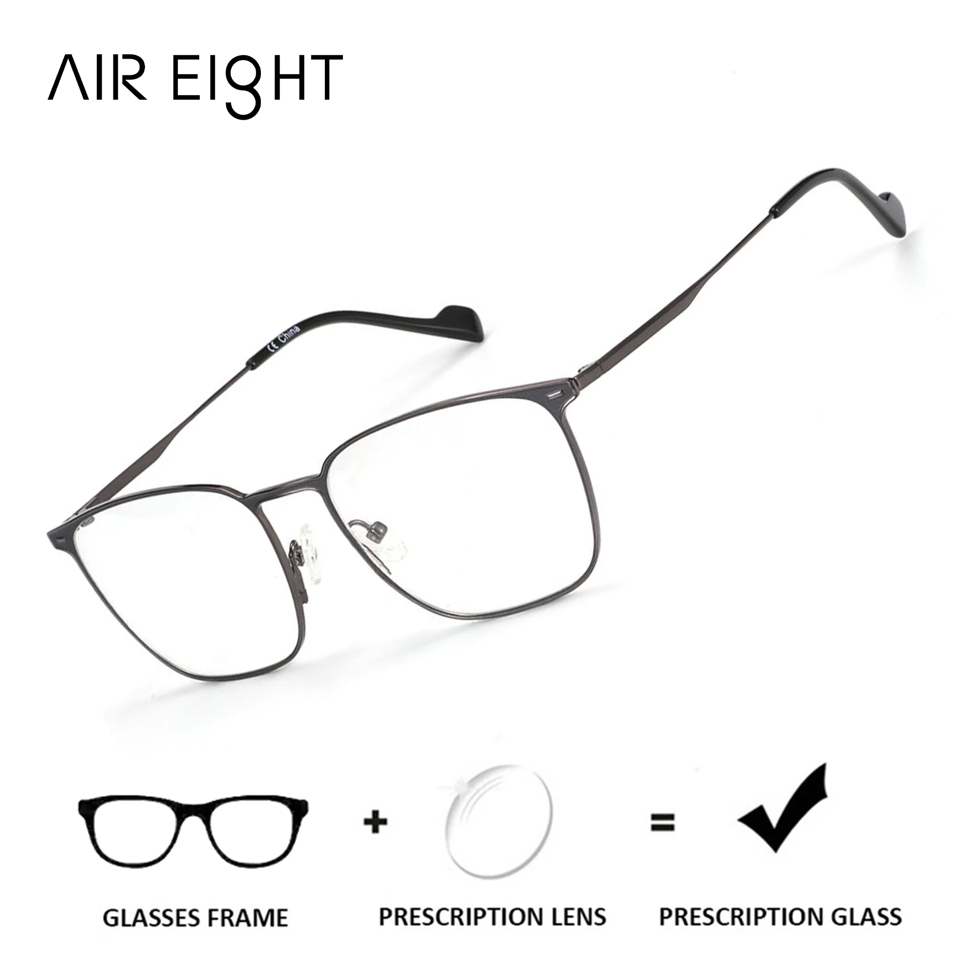 

Очки AIR EIGHT Titanium Square для мужчин с диоптриями, прогрессивными линзами, фотохромные, блокирующие синий свет