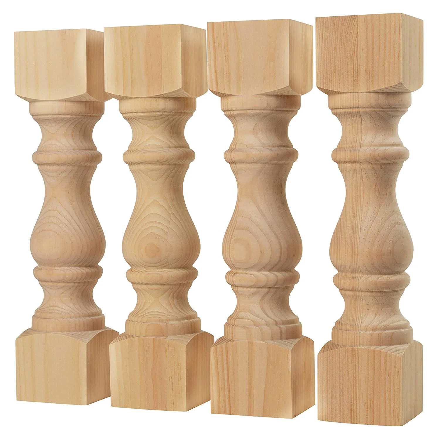 Customization Balustrade Garden Wood Pillar Stair Parts Balustrades Balcony OEM  Handrail Designs Wooden Stair Railing Staircase