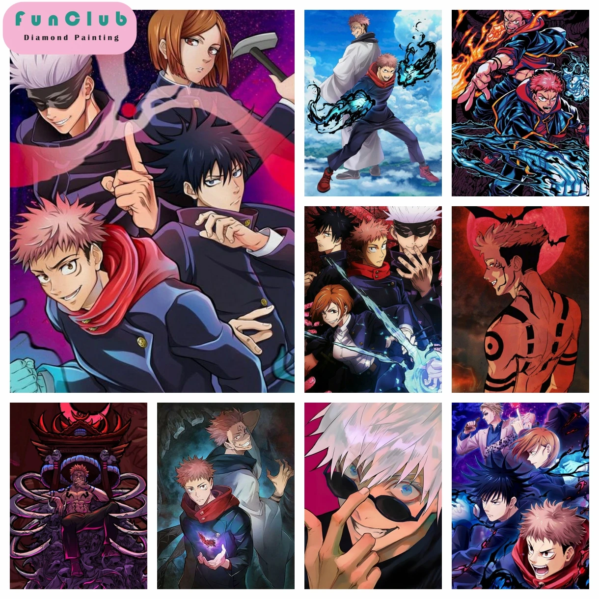 2025 neue Jujutsu Kaisen DIY Diamant Stickerei Malerei Gojo Satoru Cartoon TV Serie Kreuz Stich Kits Mosaik Handwerk Wohnkultur