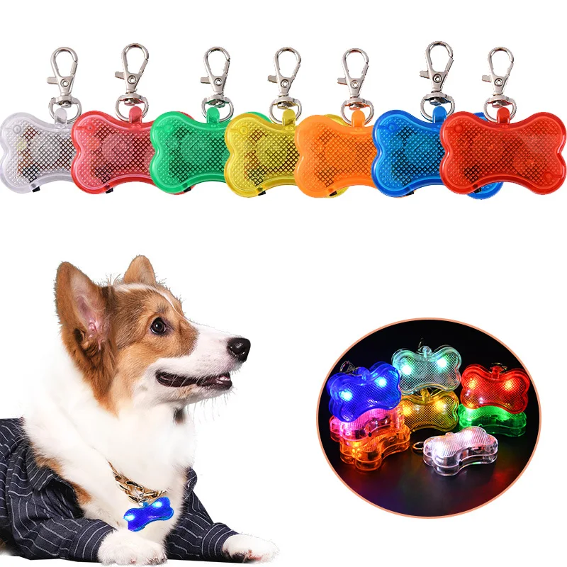 LED Dog Cat Collar Glowing Pendant Night Safety Pet Leads Necklace Luminous Bright Decor Collars for Dogs Night Light Flashlight