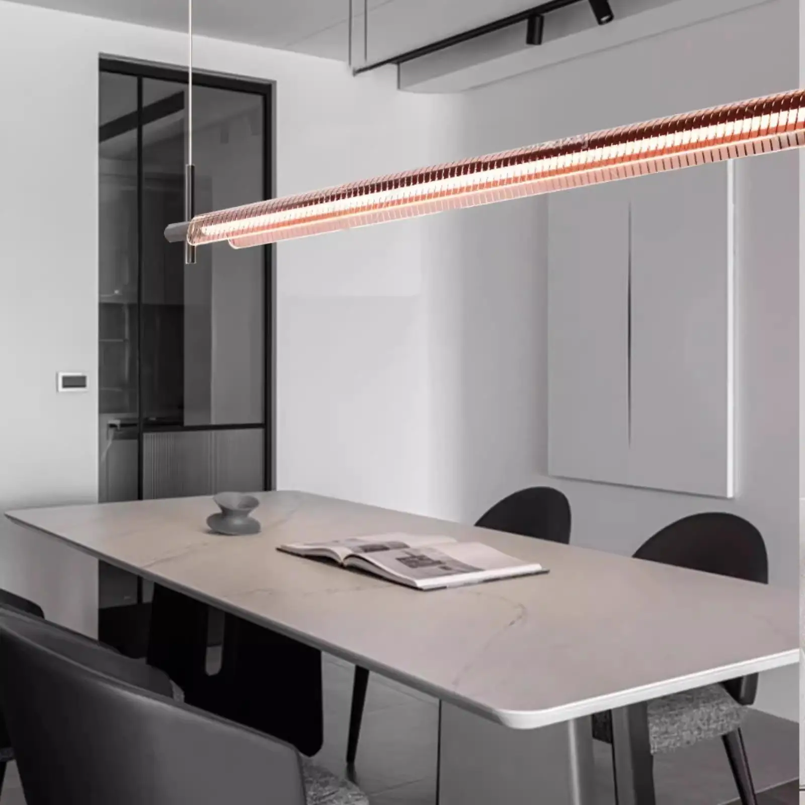 

Nordic Minimalist Long Chandelier Creative Restaurant Kitchen Island Bar Counter Pendant Lamp Home Decor Indoor Lighting Fixture