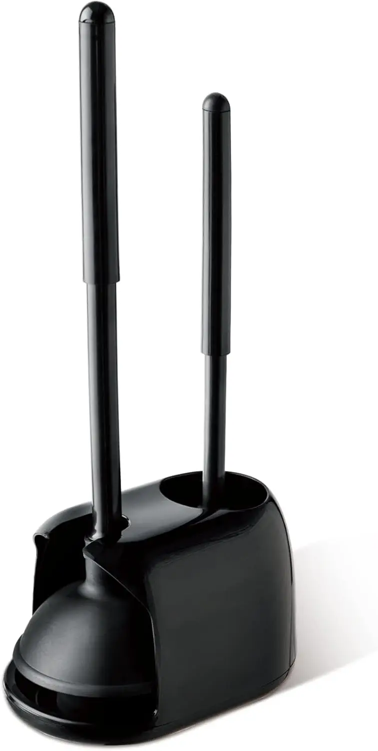 2 In 1 Toilet Brush And Plunger Set With Silicone Brush Head Strong Suction Rubber Cup Space Saving Bathroom Cleaning Tool With Storage Holder Toilet Brush Toilet Plunger Bathroom Cleaning Tools view 8