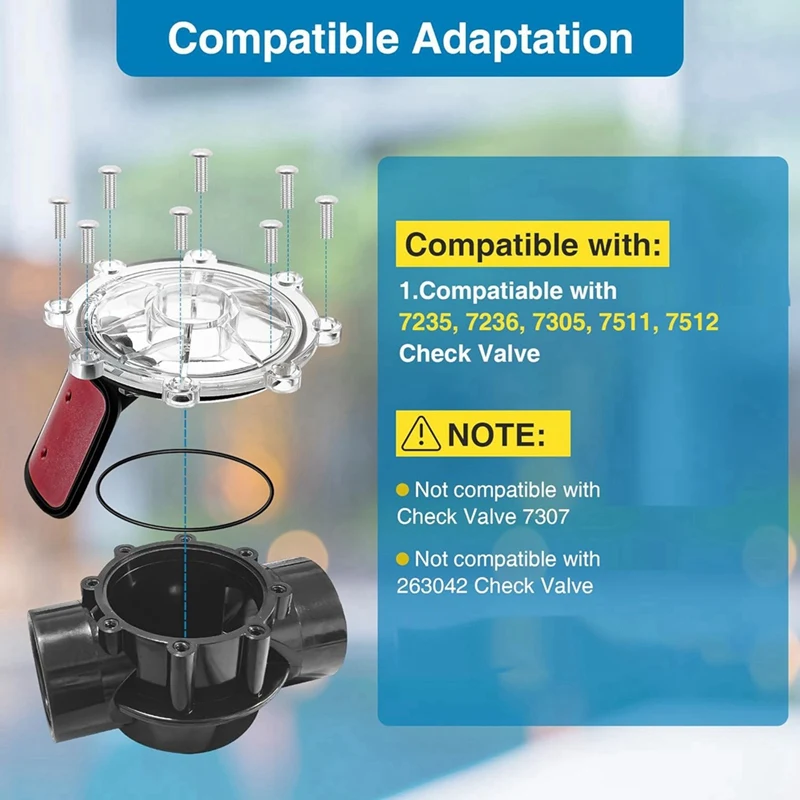 7056 Check Valve Covers with Flapper Assembly Compatible with for Zodiac Jandy Spring Check Valve Replacement 7235,7305