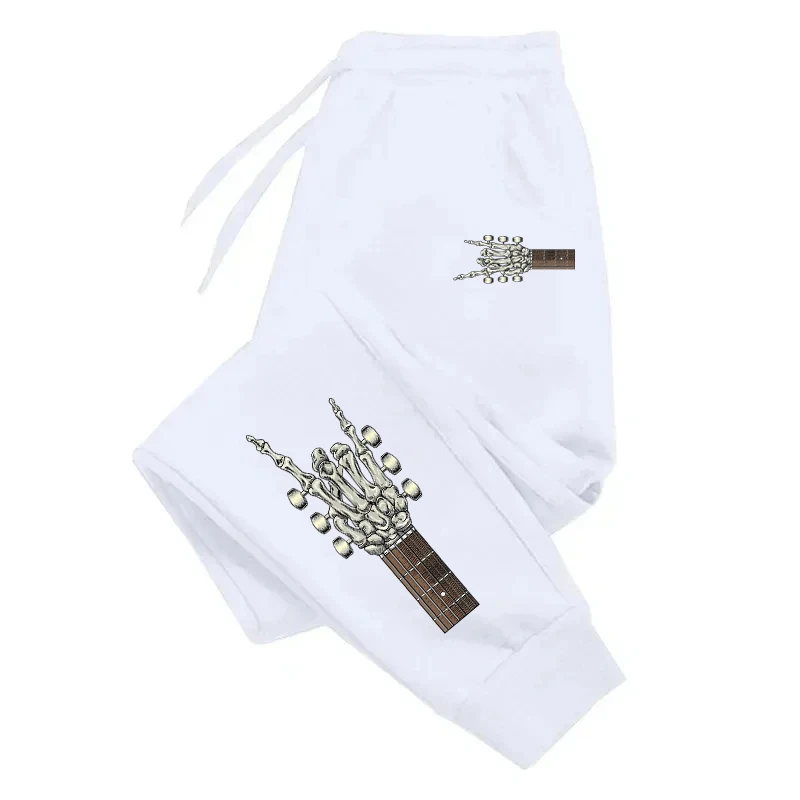 

2025 New Model Guitar Gesture Embroidery Men's and Women's Joggers - Music Street Style Casual Fashionable Sports Pants
