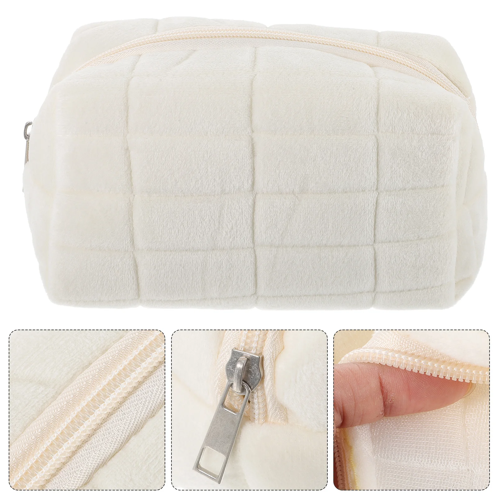 Bolsa de maquillaje de gran capacidad, bolsa de almacenamiento de lona, organizador de viaje multifuncional, estuche para lápices, duradero y portátil