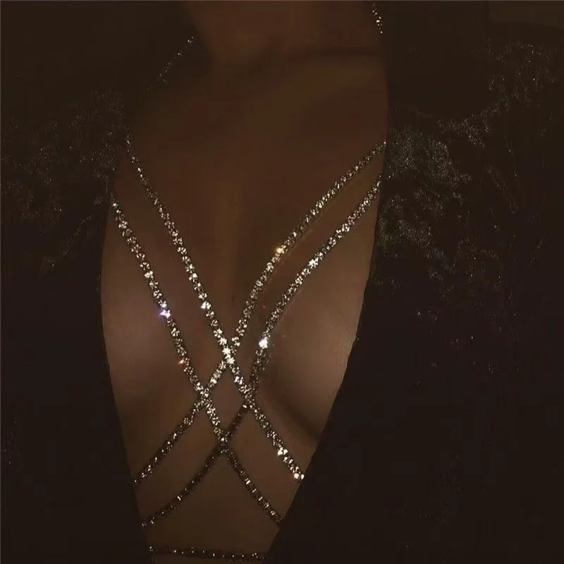 Nueva Cadena Simple para el Pecho, Joyería de Bikini para Mujer, Top Corto, Estilo Brasileño, Verano, Playa 2023, Cadena de Moda para el Pecho, Joyería Corporal, Regalos