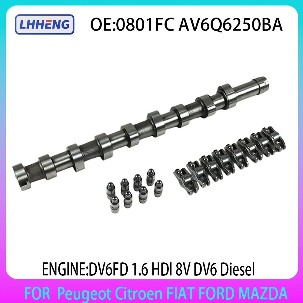 Camshaft Rocker Arm Hydraulic Lifter Kit for Peugeot Citroën FORD MAZDA DV6 1.6L 1.6 L T HDI DV6 Diesel 09-22 0801FC AV6Q6250BA