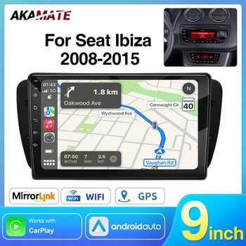 Autoradio voor Seat Ibiza MK4 6J 2008-2015 CarPlay Android Auto GPS Navigatie Multimedia Bluetooth WIFI Auto Head Unit 9 inch 2Din