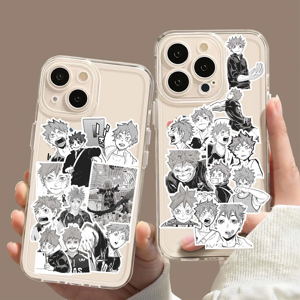 10/30/73pcs Legal Anime Haikyuu!! Hinata Shoyo Adesivos Preto Branco Manga Decalques Laptop Skate Telefone Cartoon Graffiti Adesivo