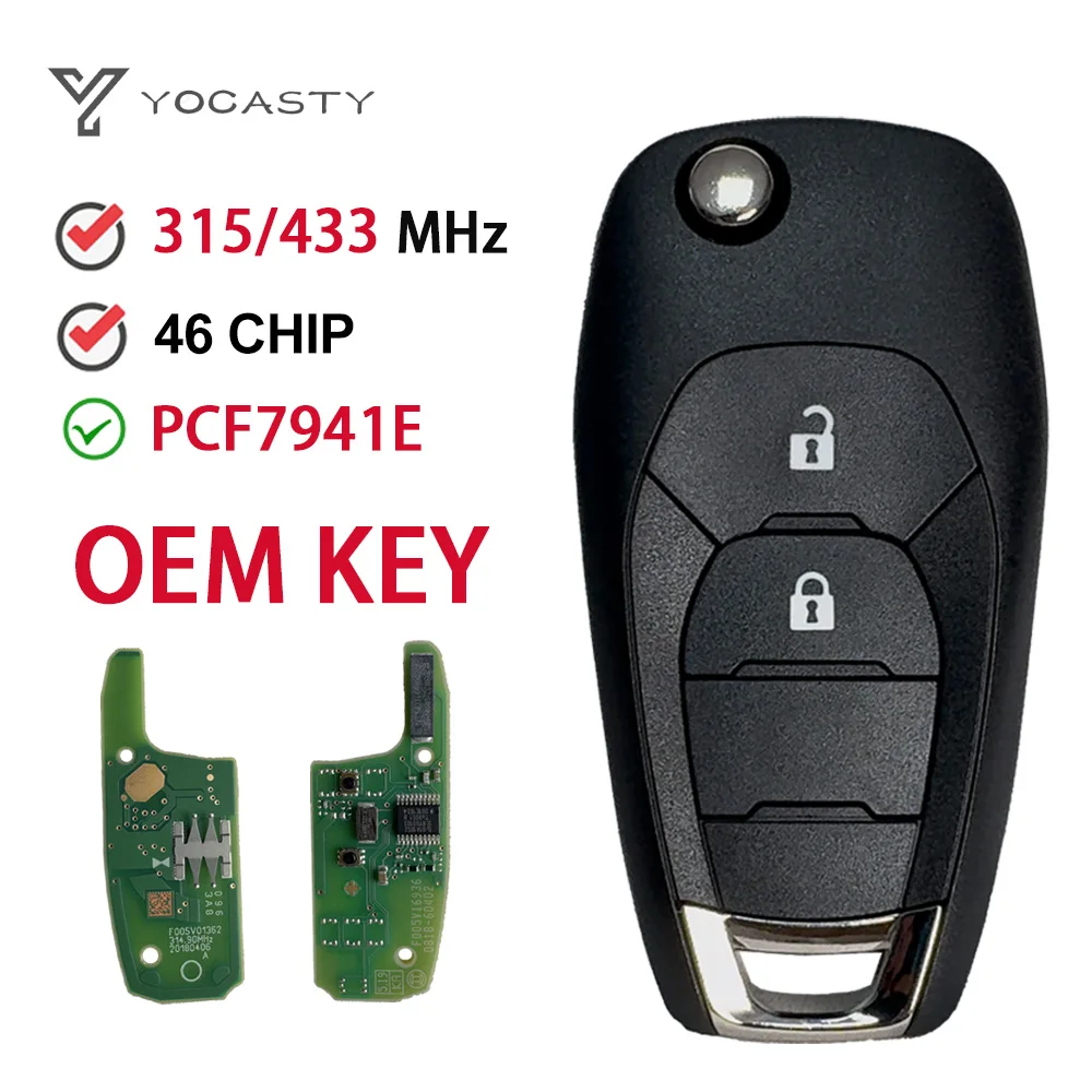 

YOCASTY 2 кнопки оригинальный OEM откидной дистанционный ключ от автомобиля для Chevrolet Holden Colorado Cruze Sonic Trax Spark Aveo 315 433 МГц PCF7941E