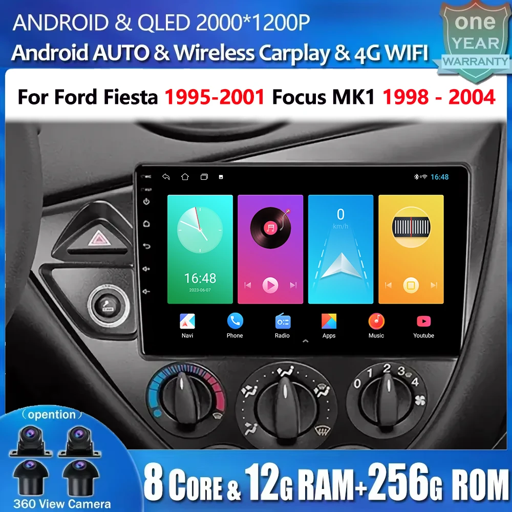 

9Inch Car Radio For Ford Fiesta 1995-2001 Focus MK1 1998 - 2004 GPS Navigation Android OS Automotive Multimedia Player BT Tools