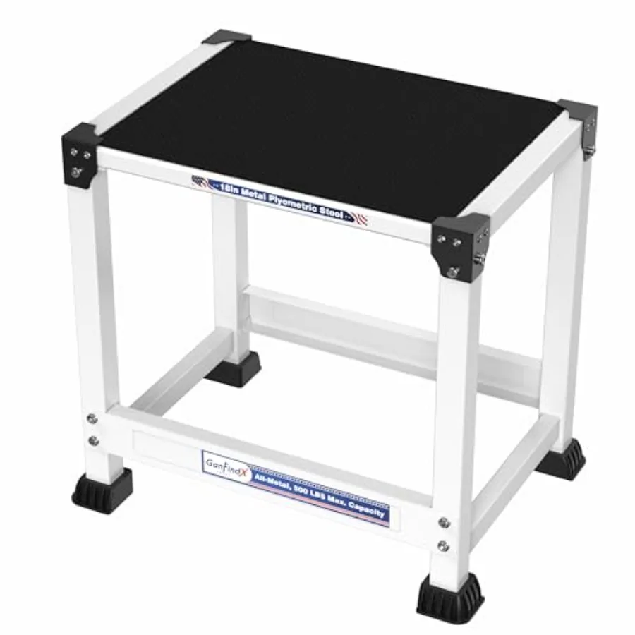 Home gym agility training: steel plyometric jump box 12/18 inch heavy duty black non-slip surface for strength conditioning