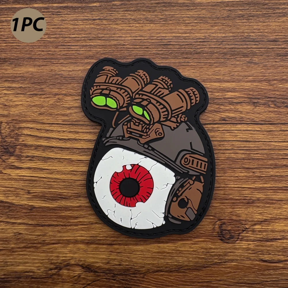 Mechanical Eyeball Creative Design Pvc Arm Patch Badge Applique Clothing Bag Hat Decoration Patch with Fleece Backing