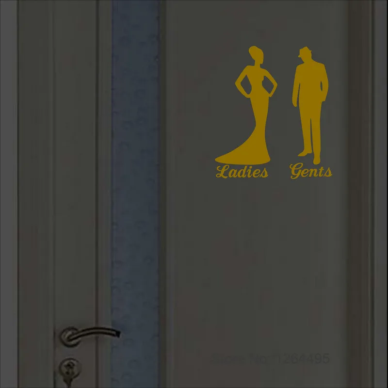 Luminous Toilet Sticker Cartoon Glow in the Dark Bathroom Sticker Washroom Door Sign Sticker Shop WC Wall DIY Indicator Label