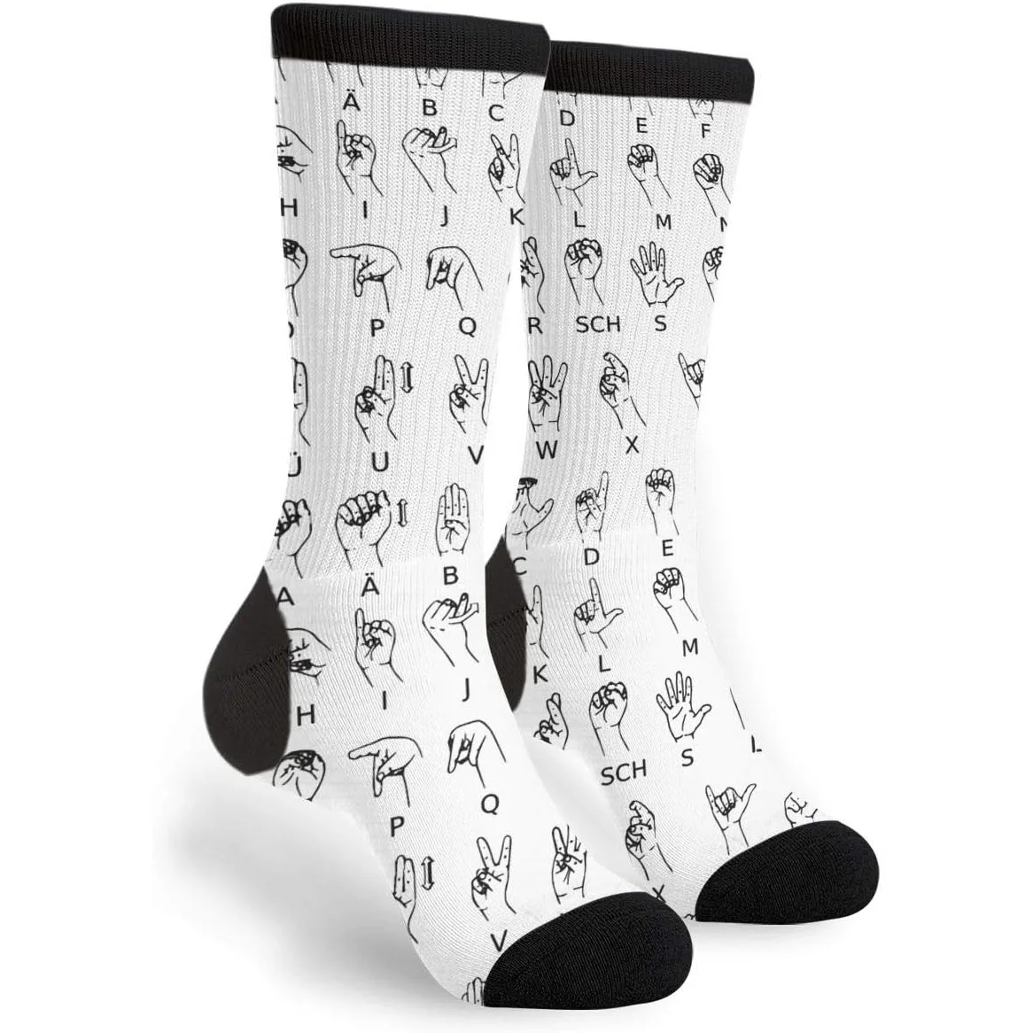 

Язык жестов для мужчин и женщин, забавные модные новые носки-трубки с графическим рисунком