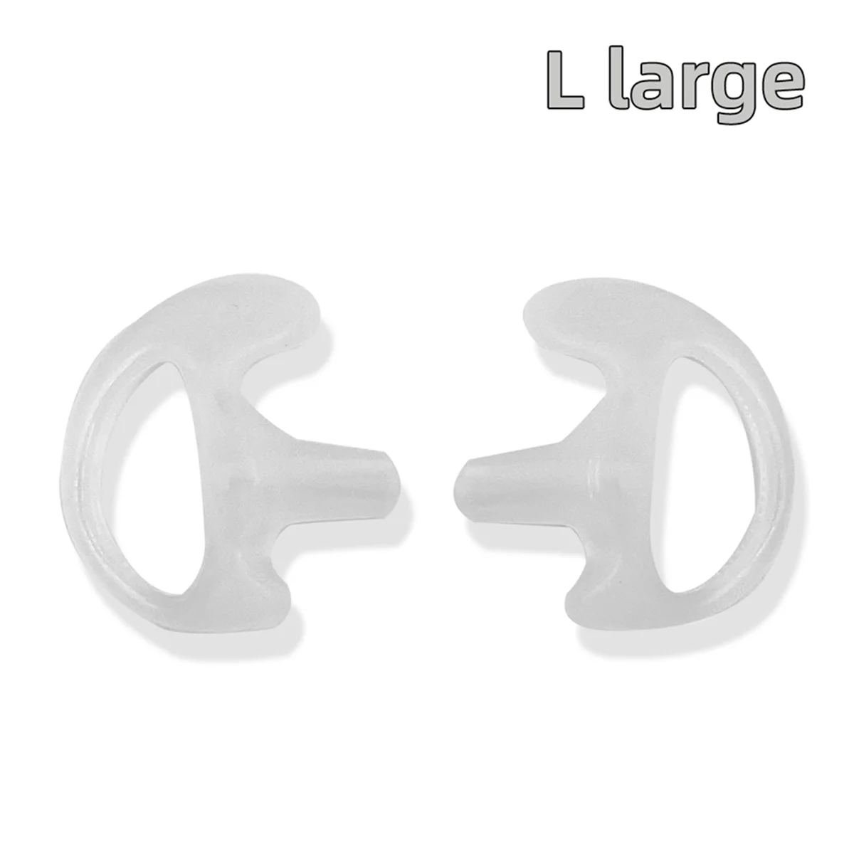 Replaceable Silicone Ear Plugs Triangular Ear Holder White Transparent L Size Ear Plugs Walkie Talkie Accessories