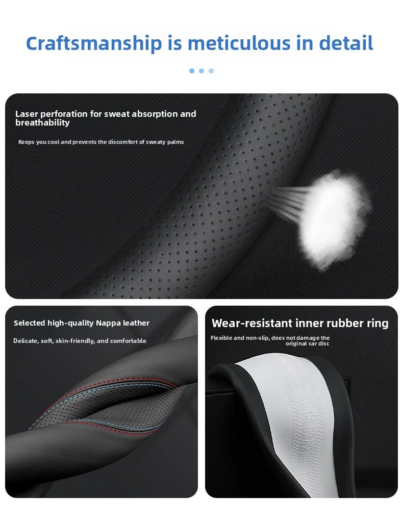 Neu für Kia Sportage NQ5 2025 2026 Lenkradbezug aus perforiertem Napa-Leder, D-förmiger Lenkradschutz – Detail 4