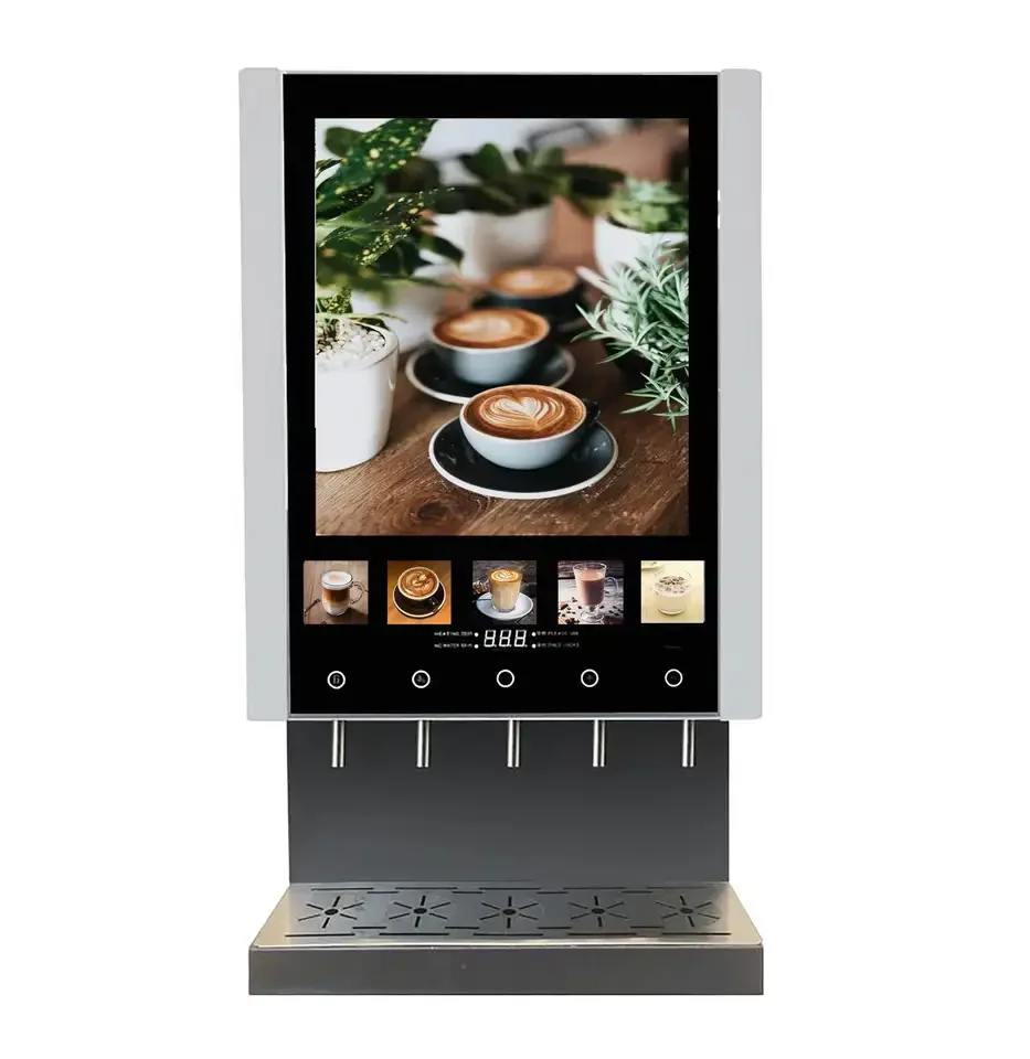 

One-Touch Automatic Smart Hot 5 Falvors Instant Coffee Vending Machine
