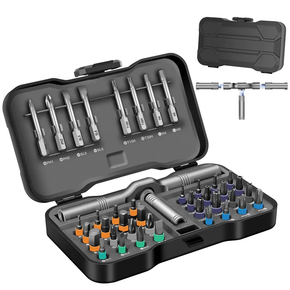 

40-in-1 magnetic screwdriver set, DIY ratchet screwdriver set, with detachable ratchet handle, repair tool set.