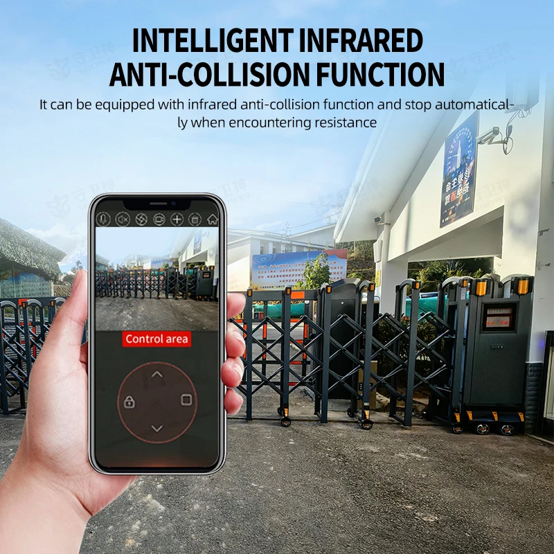 custom.Modern Retractable Gate Aluminium Manual Remote Control Telescopic Sliding Gate Schools Industrial Park