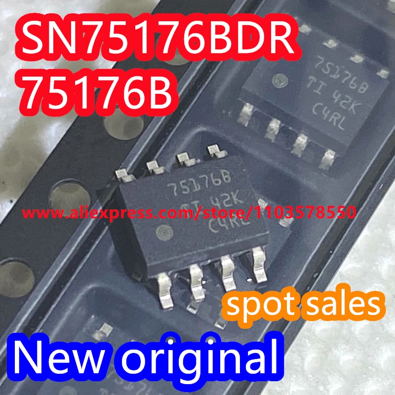 100PCS 100% Brand new original 75176 75176B SN75176BDR SMT SOP-8 transceiver IC differential bus transceiver chip