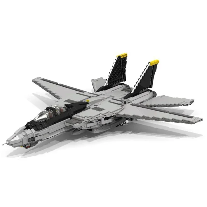 MOC-Modelo de Blocos Militares, O Tomcat Fighter F-14, Tijolos Técnicos, Montagem DIY, Brinquedos Famosos para Crianças, Presentes De Férias