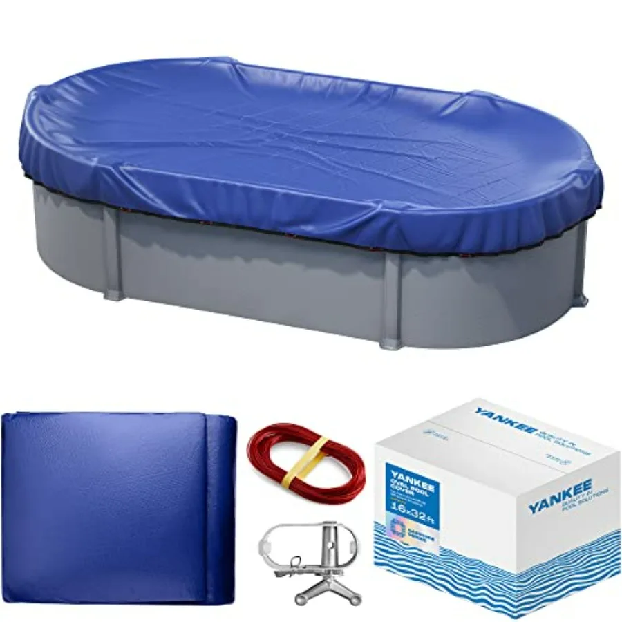 

Oval Winter Pool Cover for Above Ground Pools 16 x 32-ft Extra Thick Polyethylene Black UV-Resistant, Durable, Heavy-Duty Prote