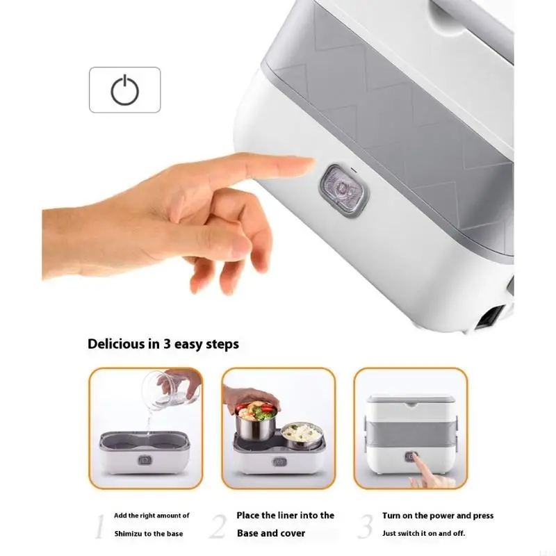 2025 Kotak Makan Siang Kotak Makan Siang Steam Baru Container 2L Insulated Heater Portable Untuk Perjalanan Asrama Dapur
