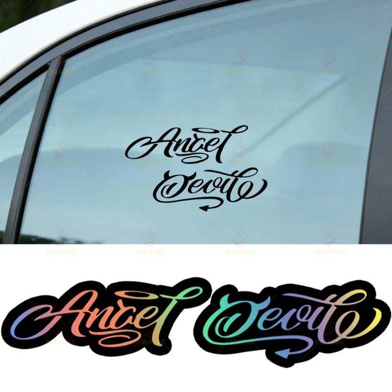 

2Pcs Angel Pattern Vinyl Stickers Waterproof Decals for Motorcycle Helmet Fairing Scooter Car Window Trunk Body Decor