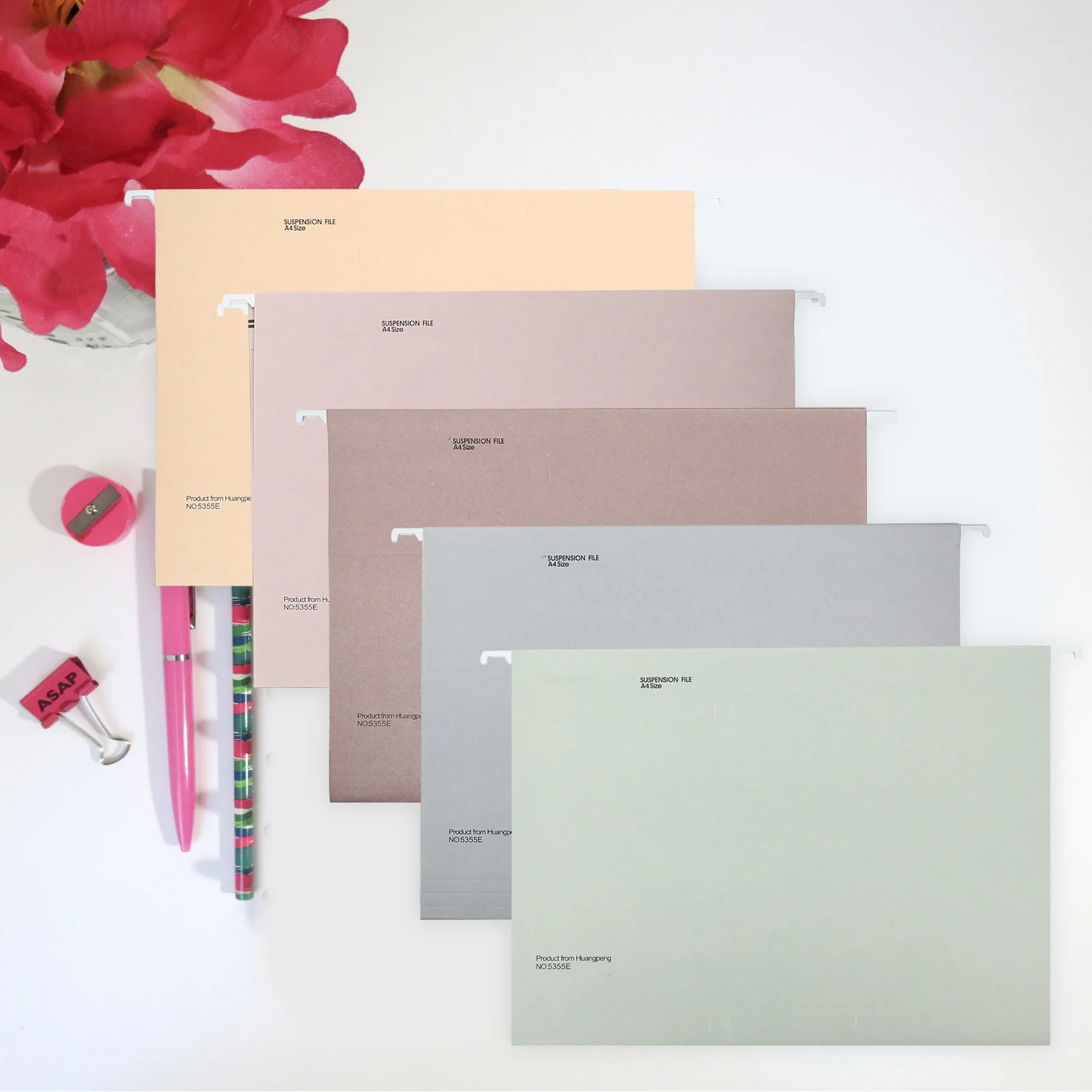 5Pcs File Folders Hanging Portable Office School Home Document Organizer Receipt Storage Filing Holder