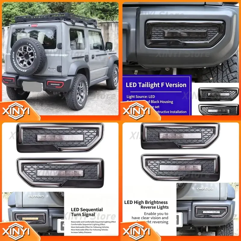 for Lantsun JMN131 LED Tail Lights Rear Light Plastic Brake Turn Signal Lights for Jimny JB74 2019-2026+ 3/5 Door