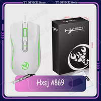Hxsj New Wired Gaming Mouse For Laptop Pc Popular Choice A869 Optical Ergonomic Rgb Abs 4-Level Resolution Adjustment 3200dpi