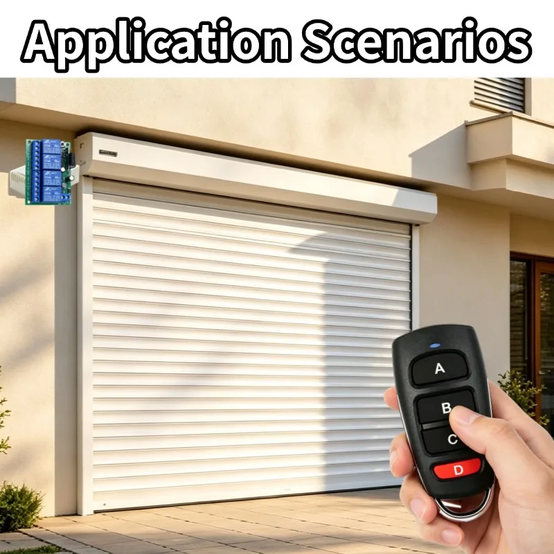 433Mhz Universal Wireless Remote Control Light Switch DC 12V 4CH RF Relay Receiver 60m Range for Light/Garage Door/LED DIY