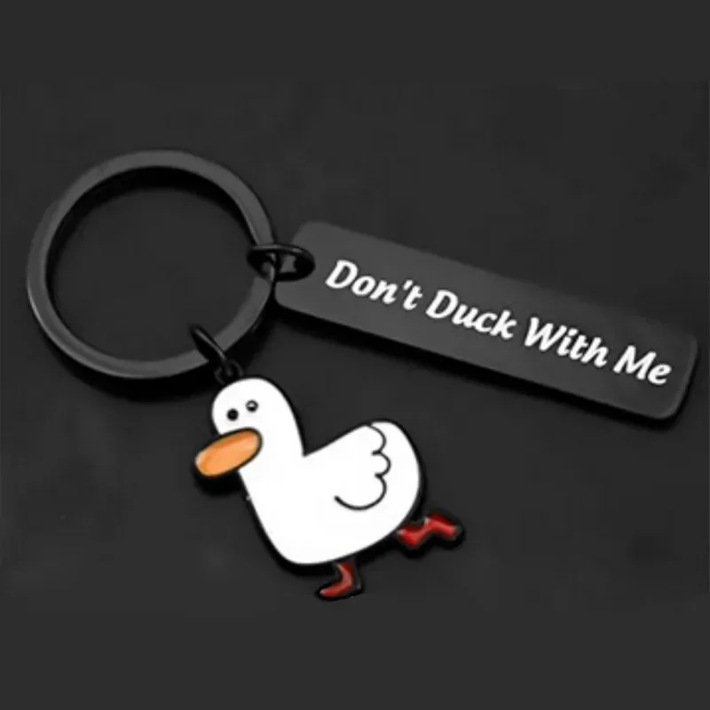 Funny Lover Gift Don’t Duck with Me Duck Keychain Cute Cartoon Couples Jewelry Valentine’s Day Gift for Boyfriend Girlfriend