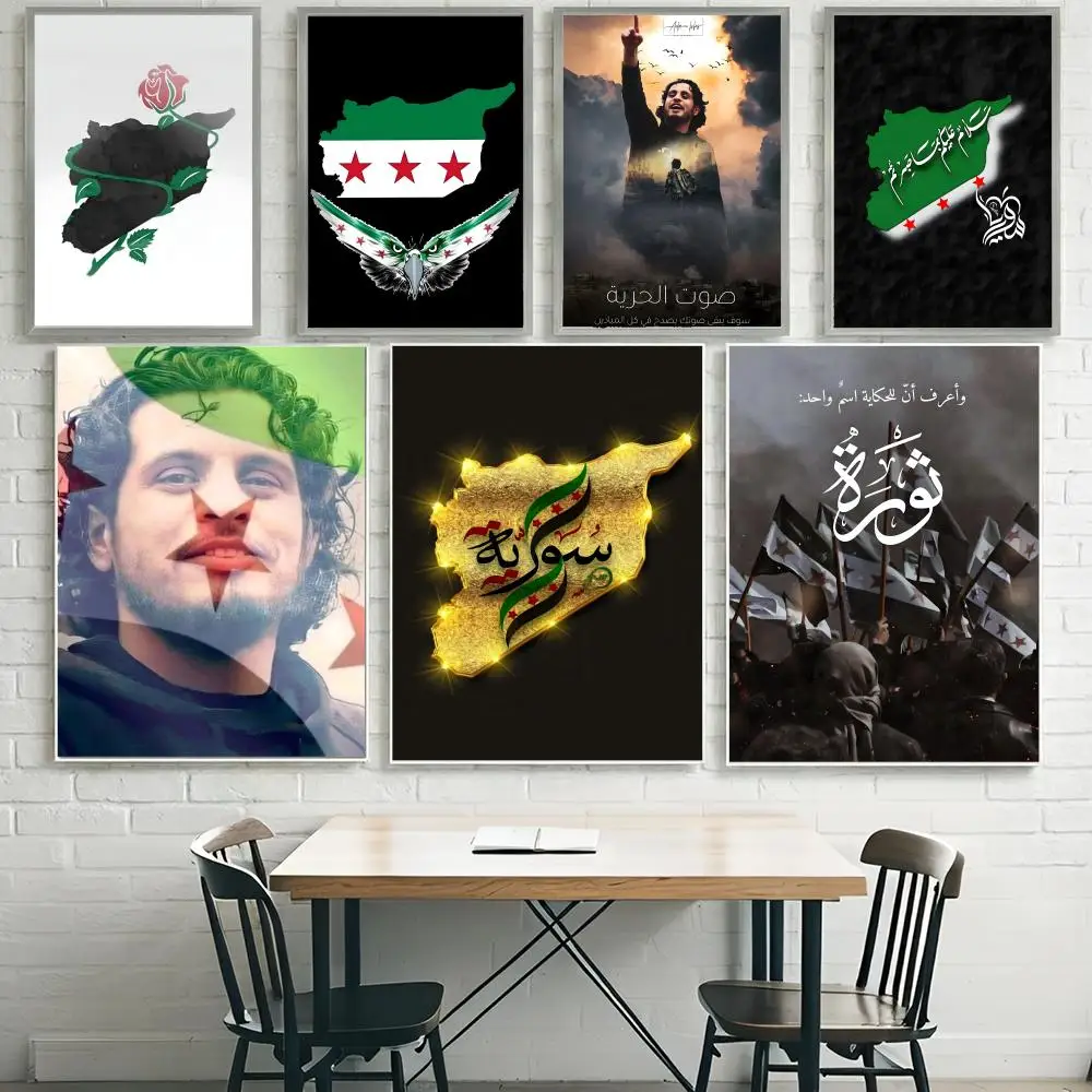 S-Syrian Revolution-s Flag Poster HD Waterproof Self-Adhesiv