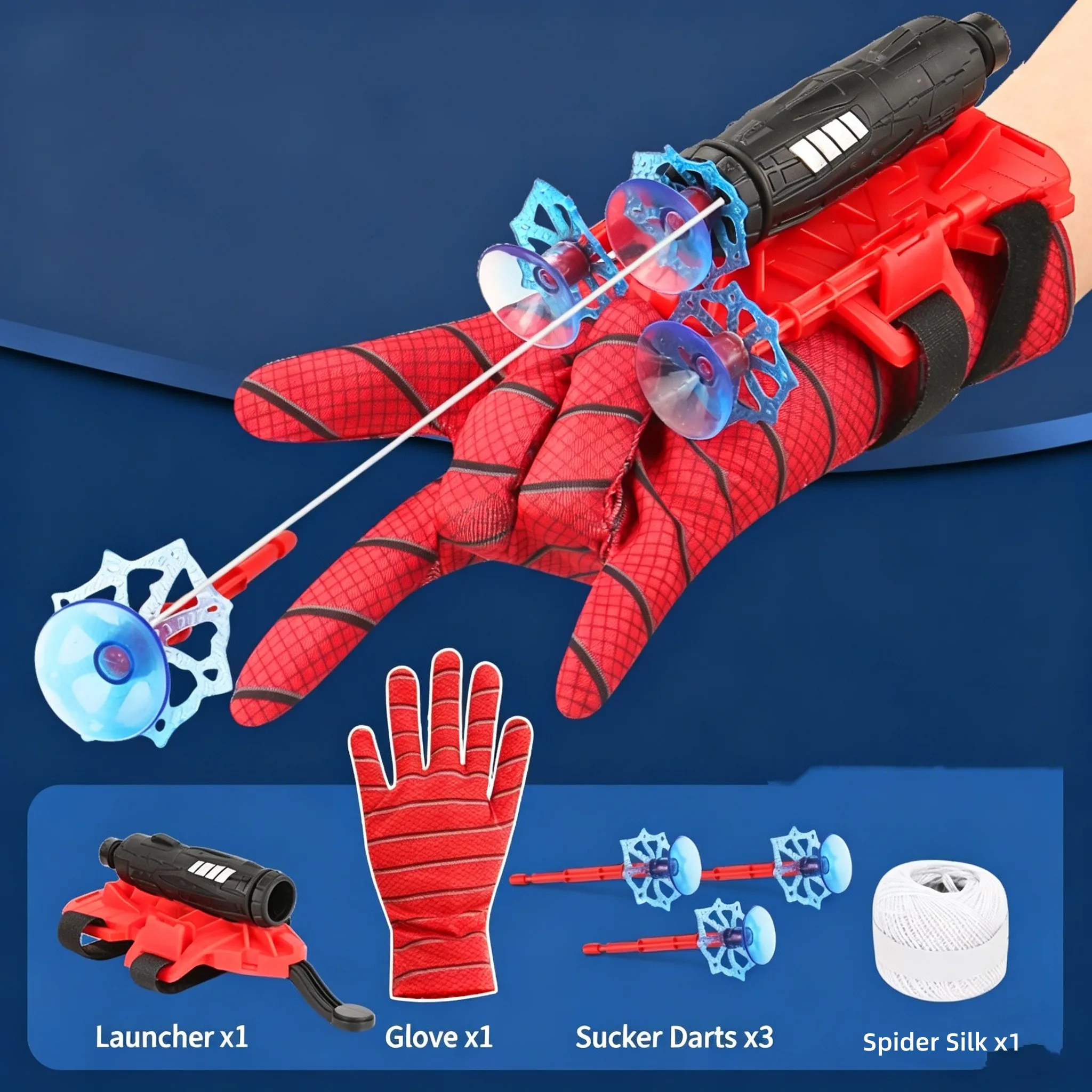 Spider Cosplay Wrist Launcher with Soft Sticky Darts Shooters Action Toy Anime Spider Web Ejection Prop Suit for Kids Gift view 4
