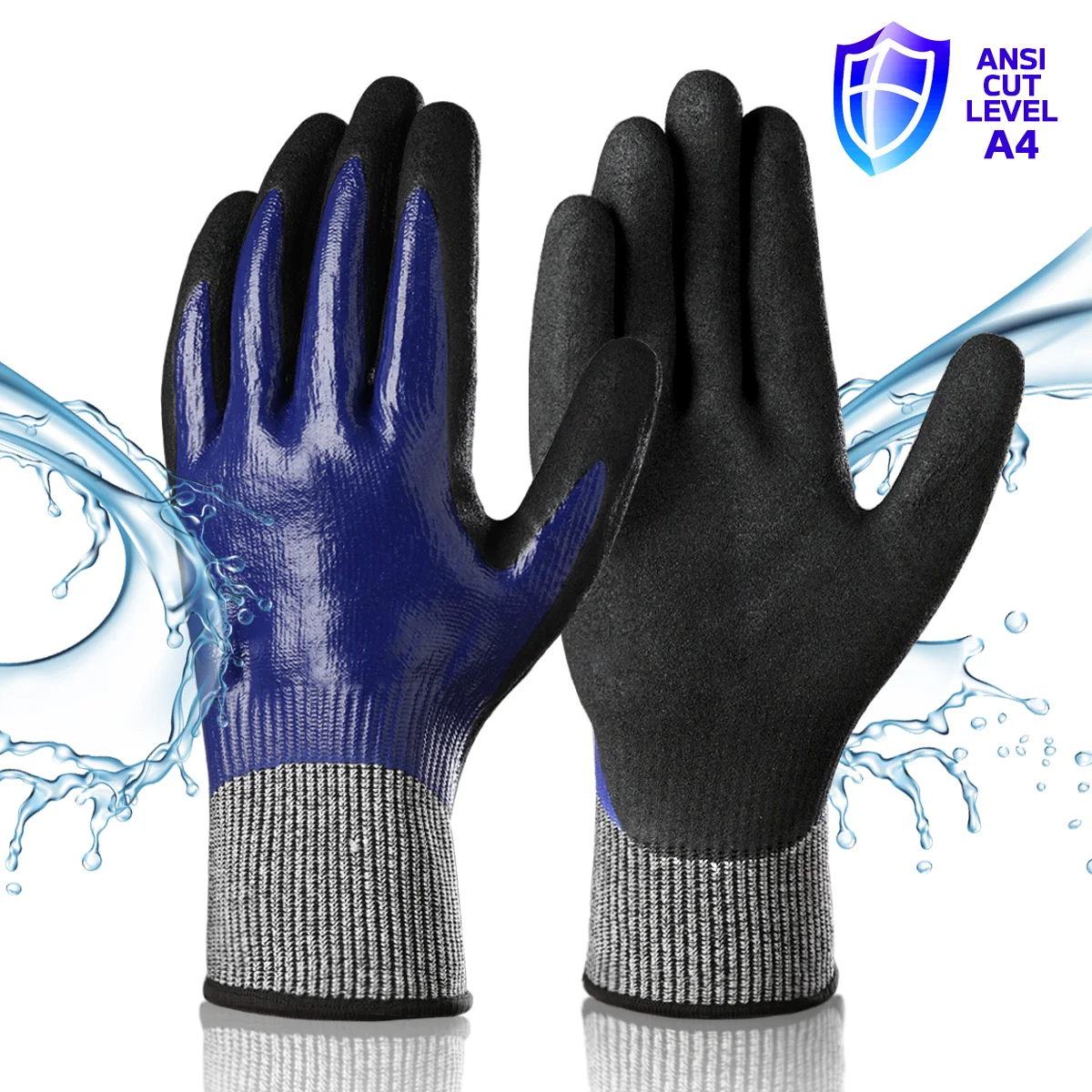 1 pair of waterproof, cut-resistant work gloves, ideal for gardening, winter, automotive repair, and outdoor work.