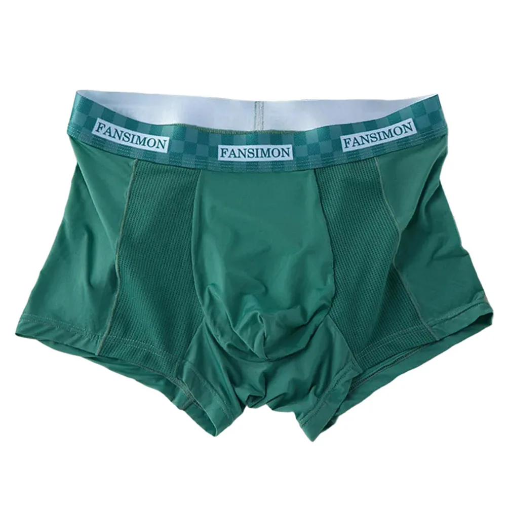 

Мужские дышащие сетчатые трусы-боксеры в клетку с U-образным карманом, ультрамодные, эластичные, с плоскими швами