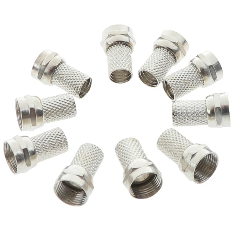 

10Pcs Brand New 75-5 F Connector Screw On Type For RG6 Satellite TV Antenna Coax Cable