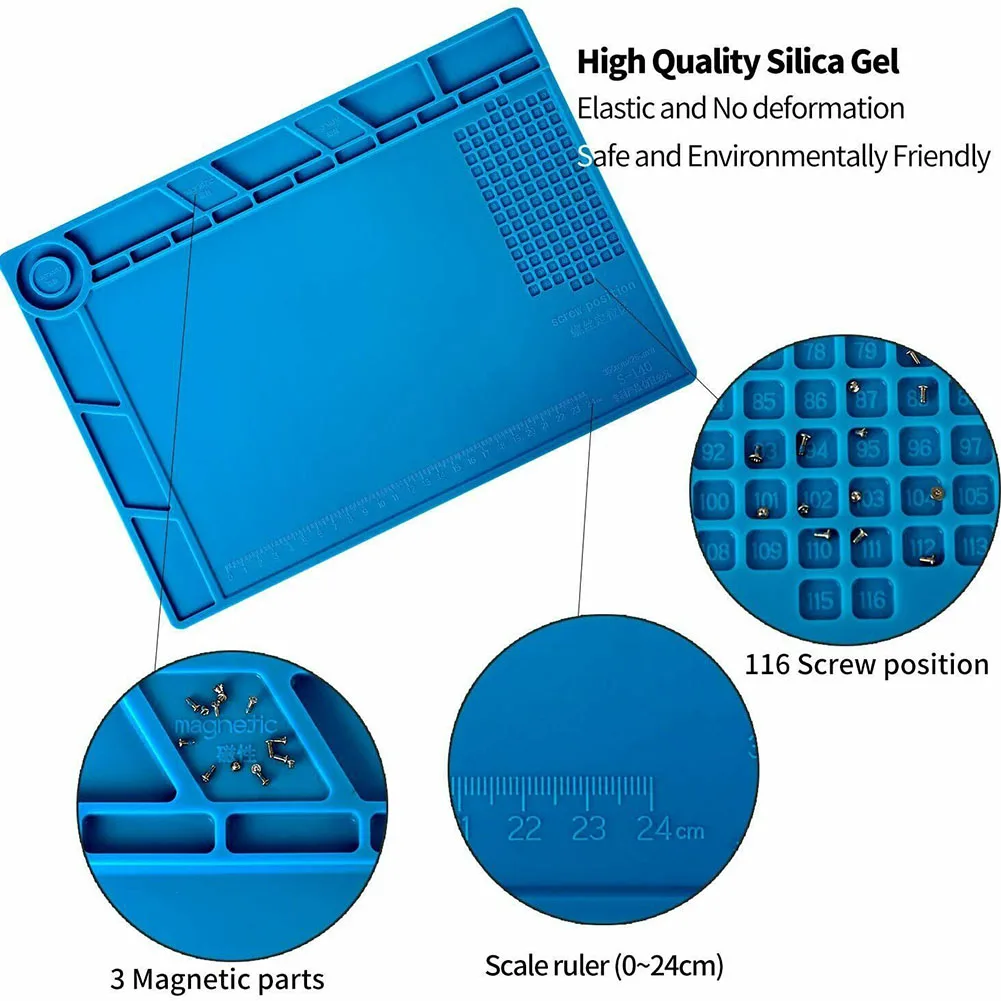 

Термоподушка Силиконовая подставка для стола с высокопрочными магнитами и антистатическими свойствами для пайки и ремонта