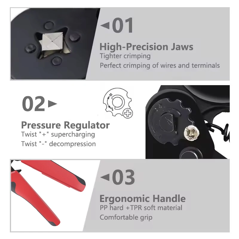 أدوات العقص الطويق الأكمام أنبوبي محطة سلك المكشكش كماشة مجموعات الكهربائية المنزلية 1200 قطعة محطة HSC8 6-4 6-6 #4