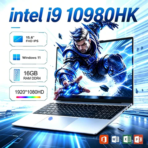 15.6' Windows 11 Pro Laptops Intel Core I9-10980HK 16GB RAM 1TB SSD Office Gamer Study Notebook Computer PC