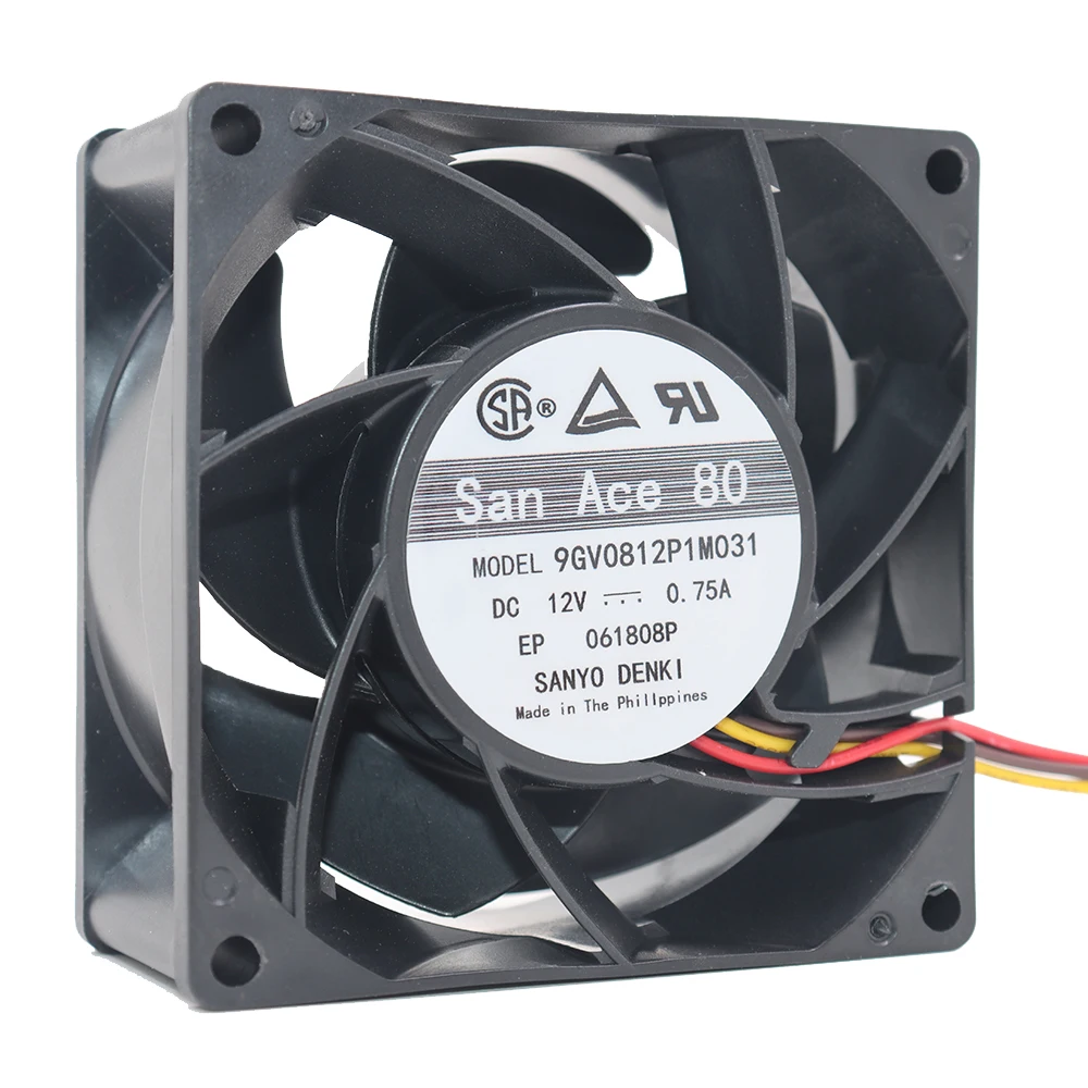 New Sanyo 9G0812P1M031 12V 0.75A 8038 Temperature Control Forced Air Fan