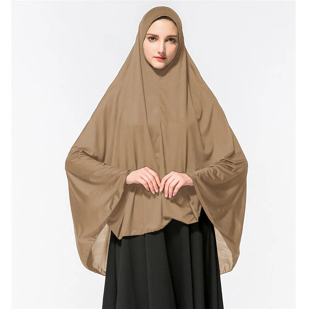 Bufanda larga Khimar musulmana para mujer, pañuelo Hijab por encima de la cabeza, velo de oración, prenda islámica árabe, cubierta completa, Burqa, ropa Niqab