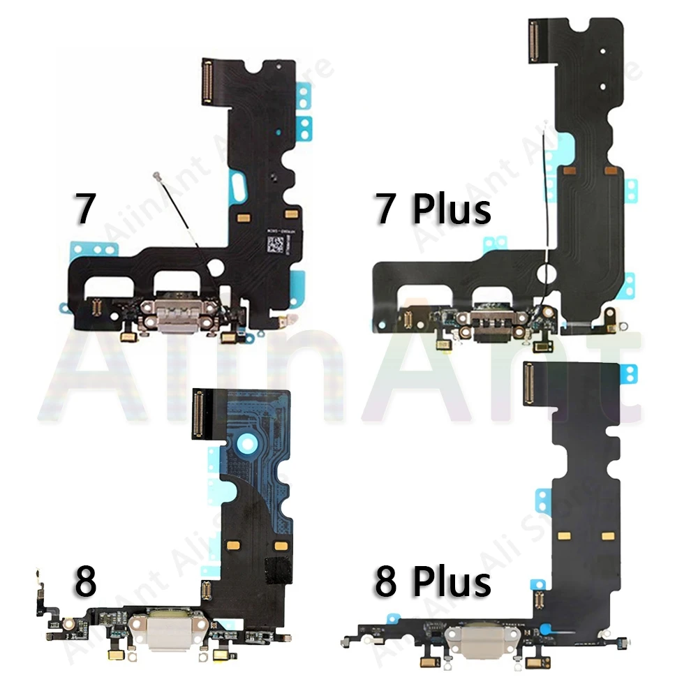 AiinAnt puerto USB cargador conector de base micrófono Cable flexible de carga para iPhone 7 8 Plus Xs Max X XR Dock carga flexible