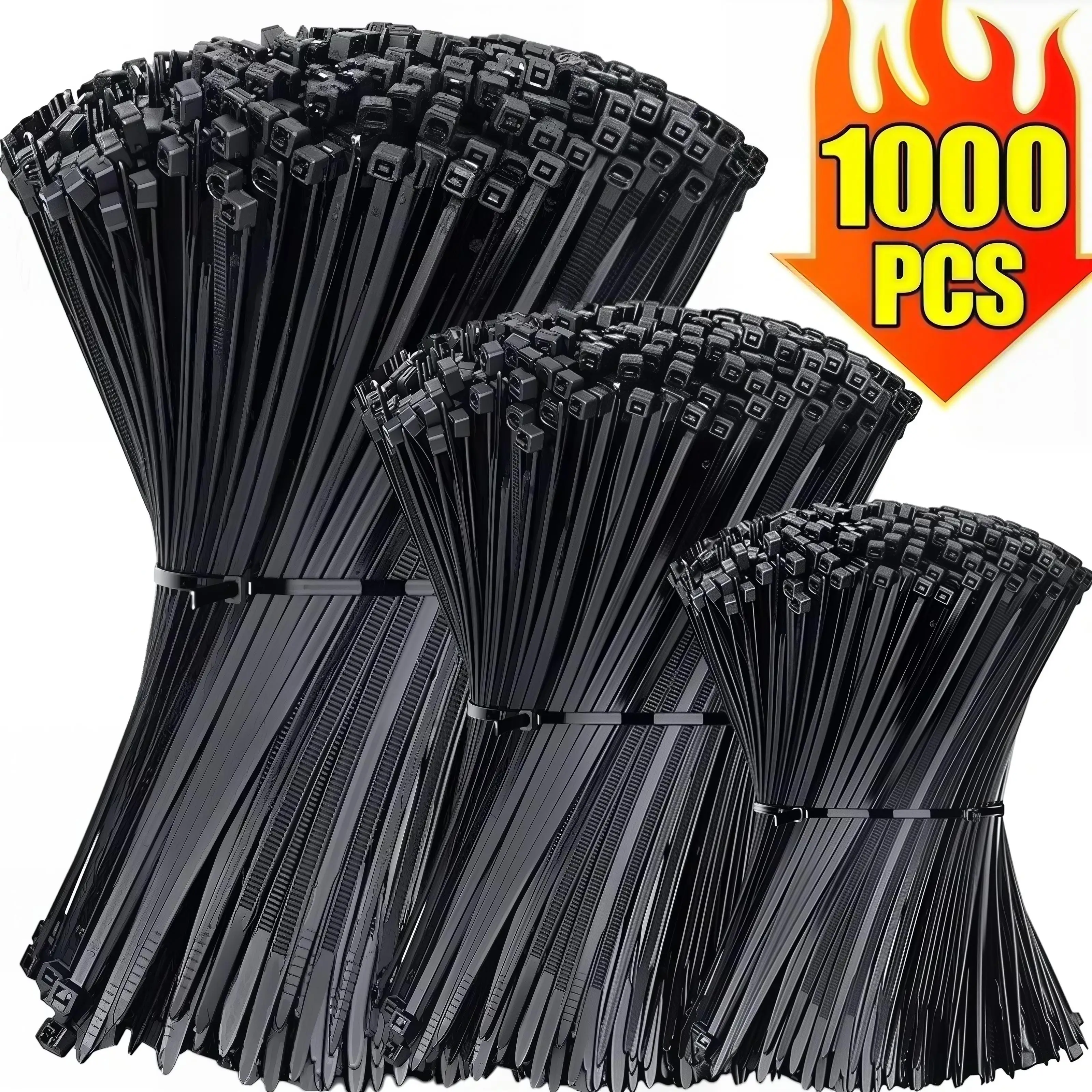 

100Pcs Nylon Cable Ties Self-locking Cord Ties Straps Adjustable Cables Fastening Loop Home Office Wire Zip Ties Wholesale Hot