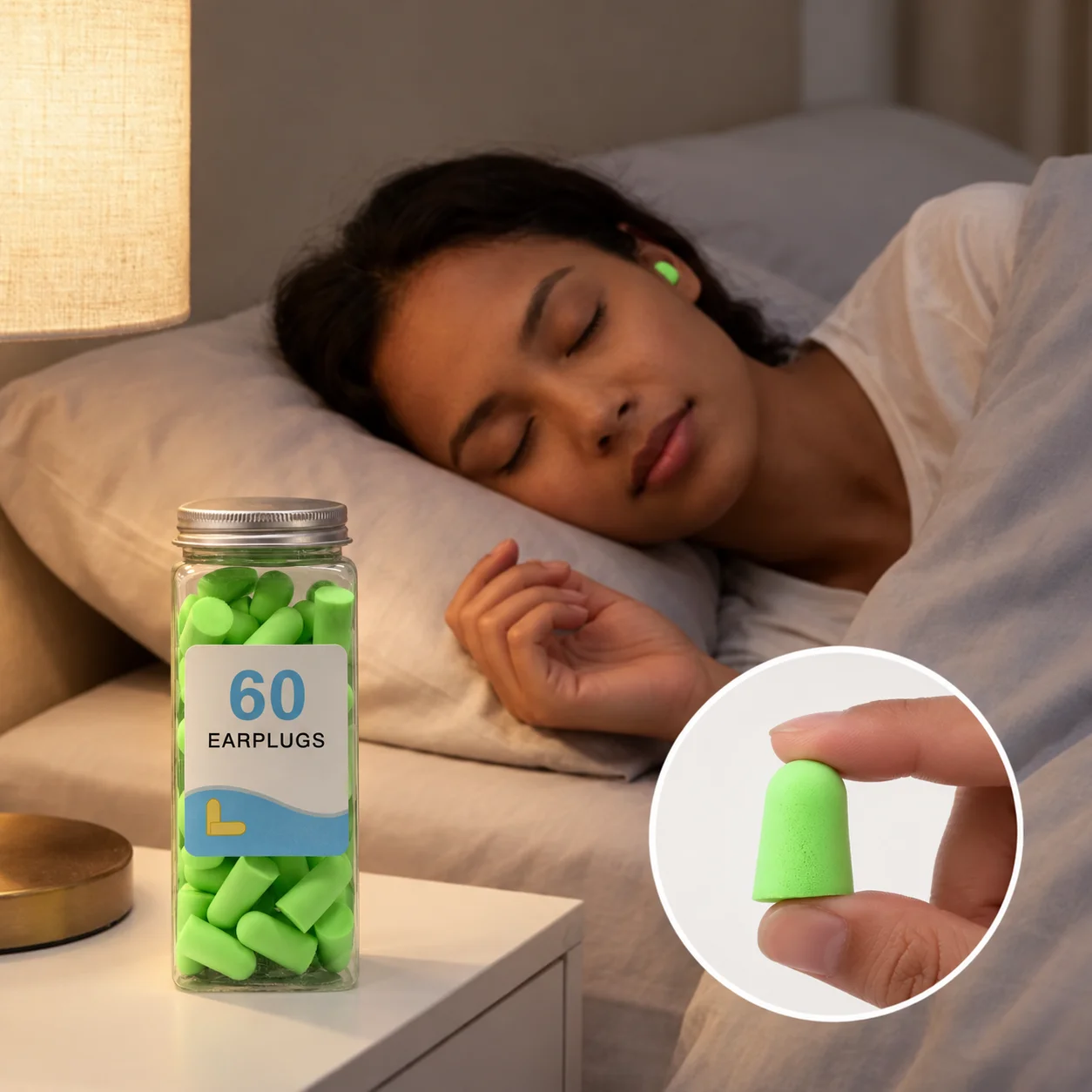 60PC/Box Noise-Reducing Earplugs Soundproof Travel Sleep Ear Plugs Slow Rebound Soft Tapered Earplugs Multicolor Hear Protector