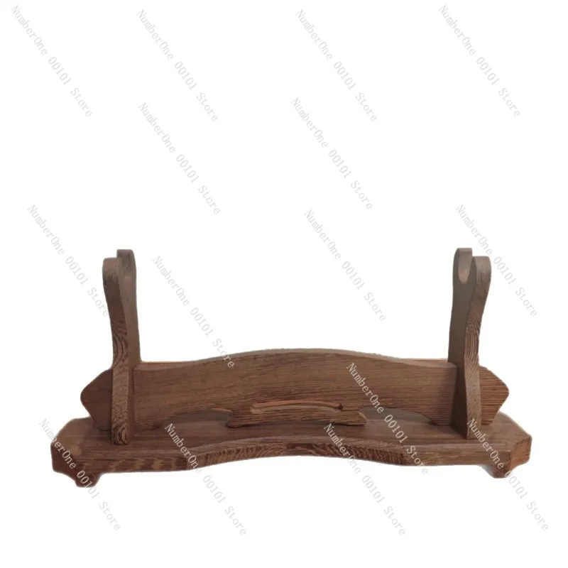 Solid Wood Sword Stand Display Rack Wenge Style Wooden Samurai Katana Holder Horizontal Base Shelf Flute Xiao Dizi Showcase