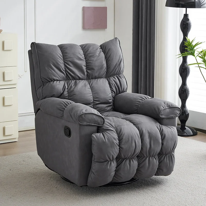 Modern Leather Electric Recliner Chair Comfort Square Arm Upholstered Power Swivel Glider Single Recliner Sofa